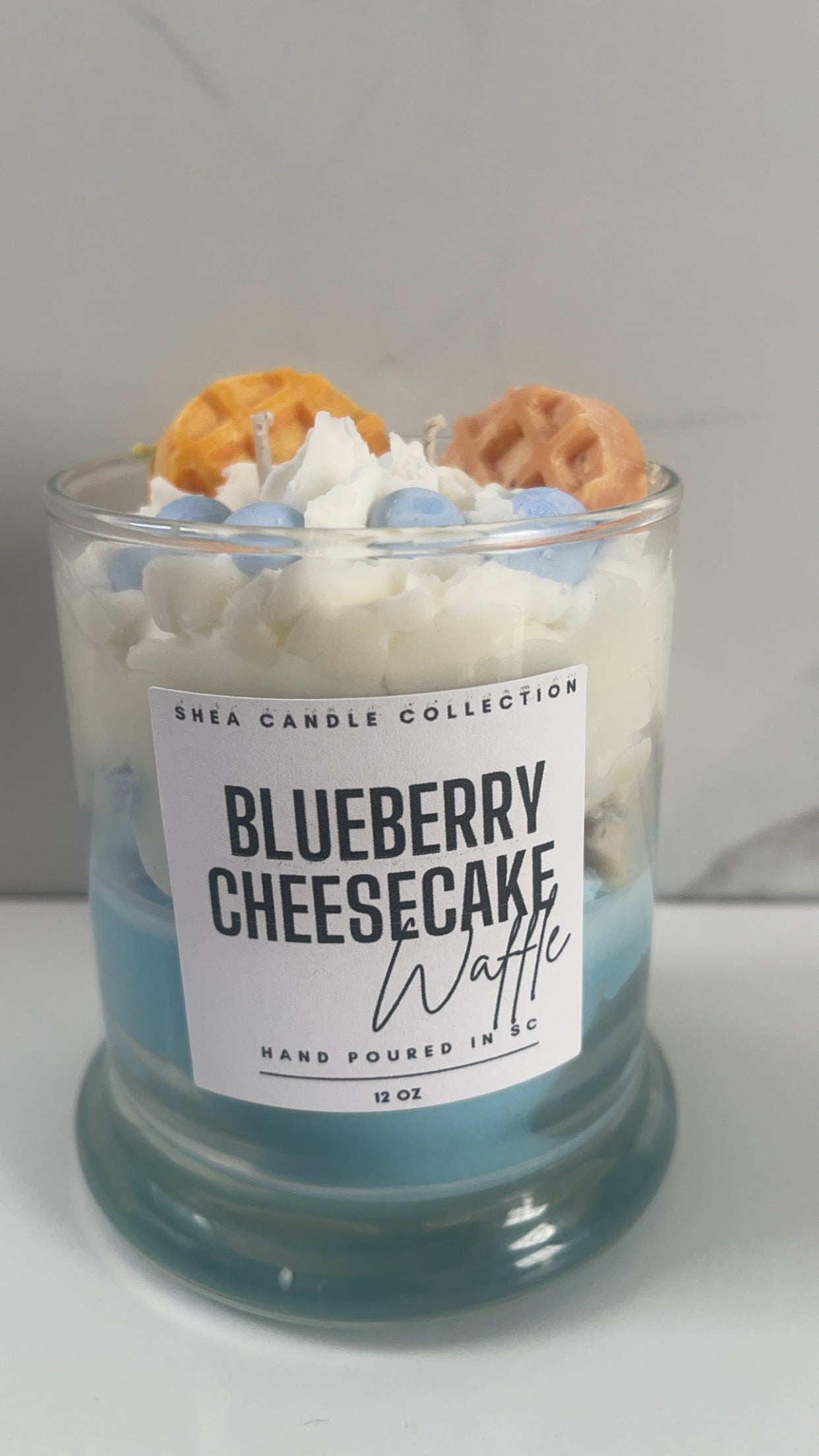 Blueberry Waffles Dessert Candle 